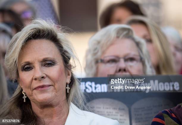 Kayla Moore, wife of Roy Moore, looks on during a 'Women For Moore' rally in support of Republican candidate for U.S. Senate Judge Roy Moore, in...