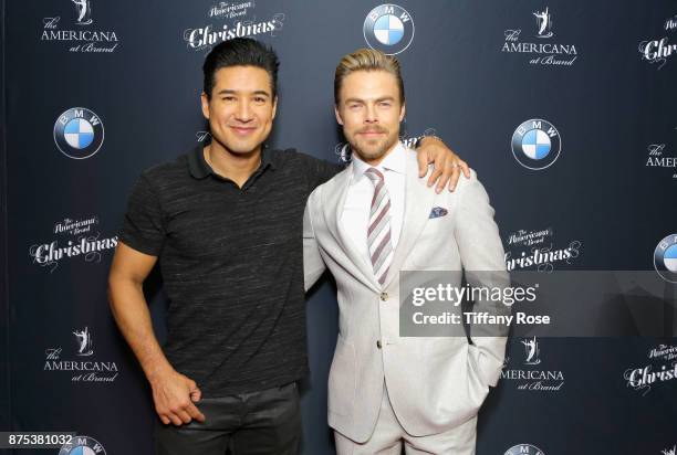 Mario Lopez and Derek Hough at Derek Hough Hosts The Americana at Brand Tree Lighting Presented By BMW on November 16 in Glendale, California on...