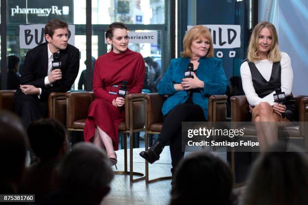 Allen Leech, Sophie McShera, Lesley Nicol and Joanne Froggatt attend Build Presents to discuss "Downton Abbey: The Exhibition" at Build Studio on...