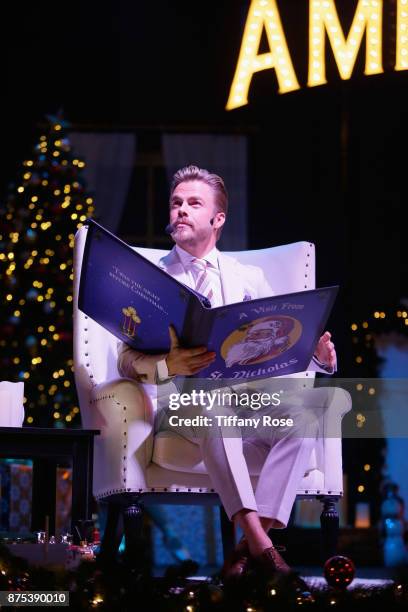 Derek Hough performs onstage at Derek Hough Hosts The Americana at Brand Tree Lighting Presented By BMW on November 16 in Glendale, California on...