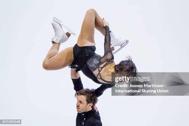 Liubov Ilyushechkina and Dylan Moscovitch of Canada compete in the Pairs Short Program during day one of the ISU Grand Prix of Figure Skating at...