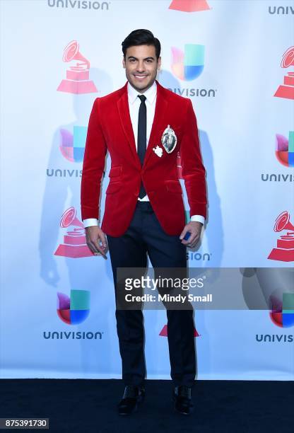 Carlos Rivera poses in the press room during The 18th Annual Latin Grammy Awards at MGM Grand Garden Arena on November 16, 2017 in Las Vegas, Nevada.