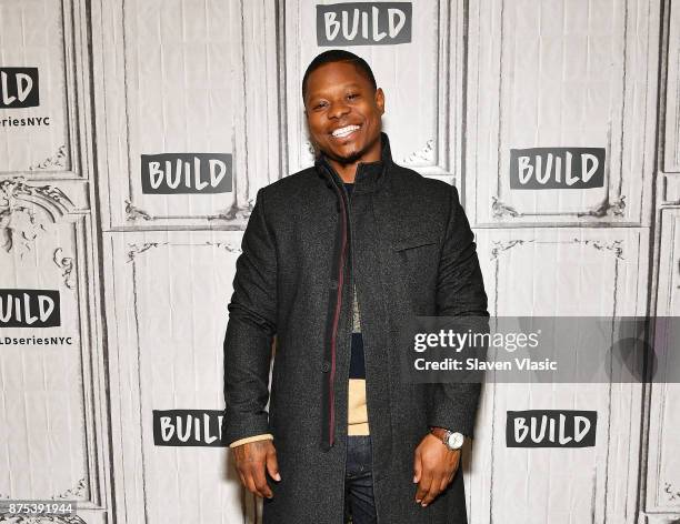 Actor Jason Mitchell visits Build to discuss "Mudbound" at Build Studio on November 17, 2017 in New York City.