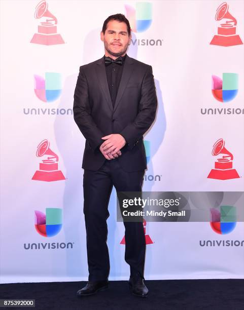 Marco de la O poses in the press room during The 18th Annual Latin Grammy Awards at MGM Grand Garden Arena on November 16, 2017 in Las Vegas, Nevada.