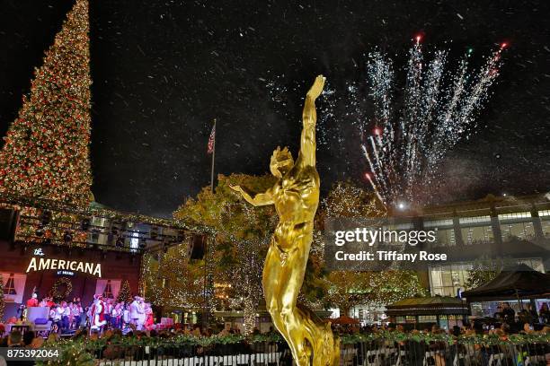 View of atmosphere at Derek Hough Hosts The Americana at Brand Tree Lighting Presented By BMW on November 16 in Glendale, California on November 16,...