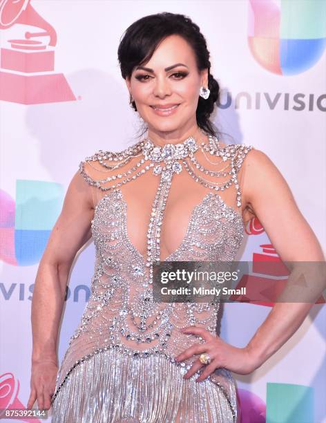 Maribel Guardia poses in the press room during The 18th Annual Latin Grammy Awards at MGM Grand Garden Arena on November 16, 2017 in Las Vegas,...