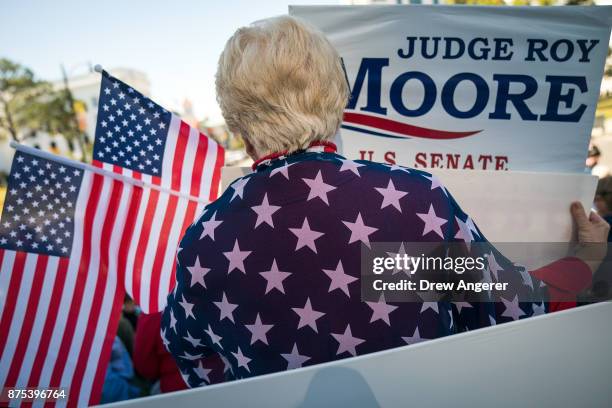 Patricia Riley Jones attends a 'Women For Moore' rally in support of Republican candidate for U.S. Senate Judge Roy Moore, in front of the Alabama...