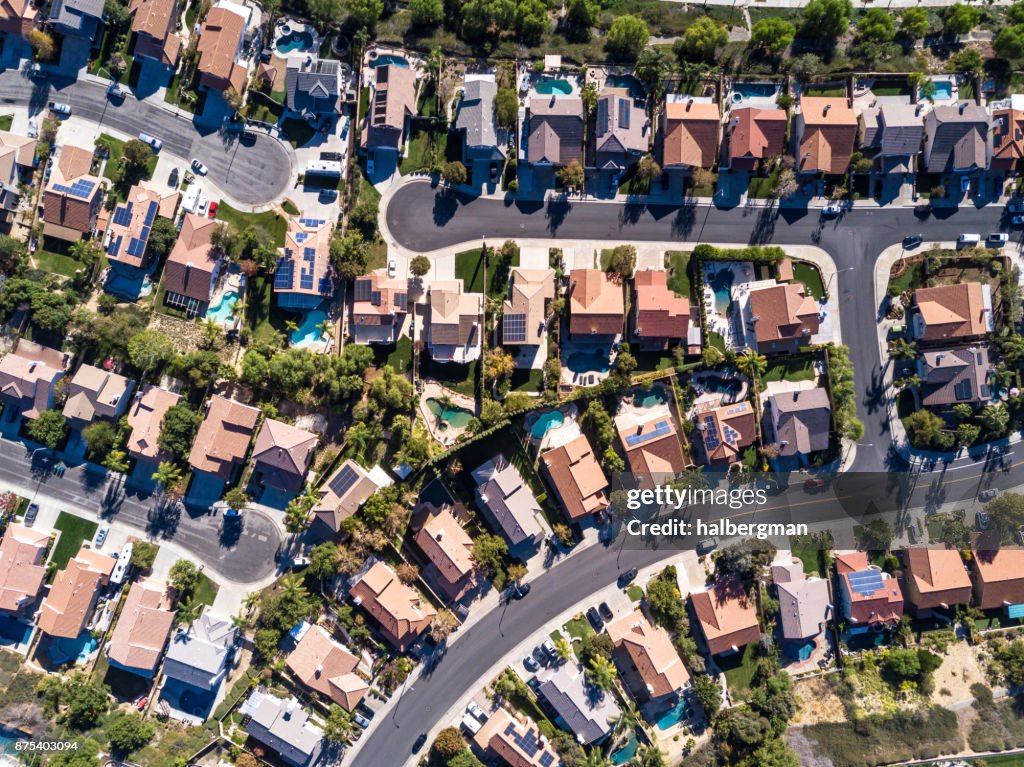 Aerial Shot of Suburban Development