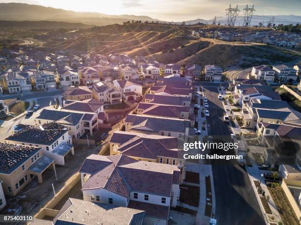 sunset in suburbia - santa clarita stock pictures, royalty-free photos & images