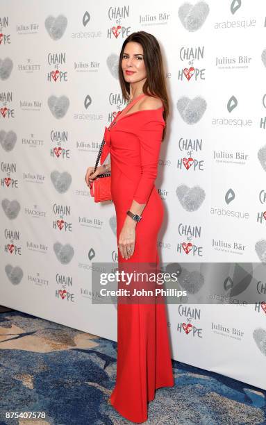 Christina Estrada arriving at the Chain Of Hope Gala Ball held at Grosvenor House, on November 17, 2017 in London, England.