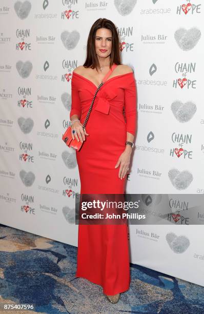 Christina Estrada arriving at the Chain Of Hope Gala Ball held at Grosvenor House, on November 17, 2017 in London, England.