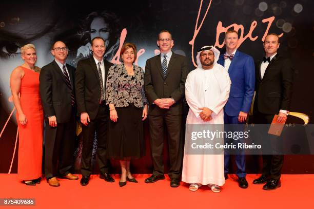 Guests attend the Dubai International Airshow Gala Dinner at Atlantis The Palm on November 15, 2017 in Dubai, United Arab Emirates.