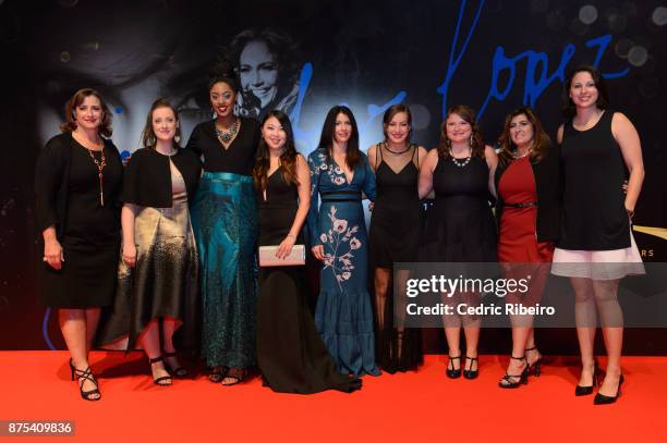 Guests attend the Dubai International Airshow Gala Dinner at Atlantis The Palm on November 15, 2017 in Dubai, United Arab Emirates.