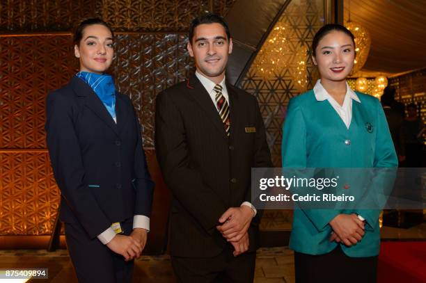 Guests attend the Dubai International Airshow Gala Dinner at Atlantis The Palm on November 15, 2017 in Dubai, United Arab Emirates.