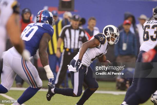 Wide Receiver Pharoh Cooper of the Los Angeles Rams in action against the New York Giants at MetLife Stadium on November 5, 2017 in East Rutherford,...