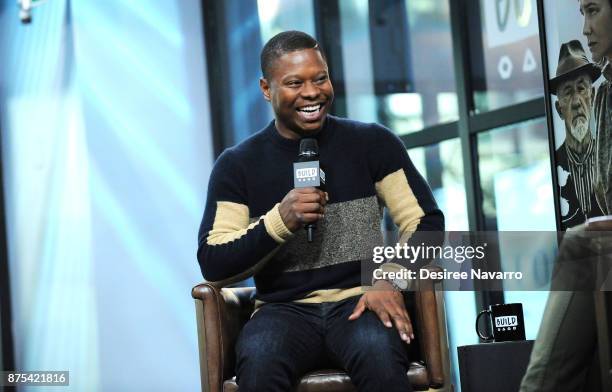 Actor Jason Mitchell visits Build Series to discuss 'Mudbound' at Build Studio on November 17, 2017 in New York City.