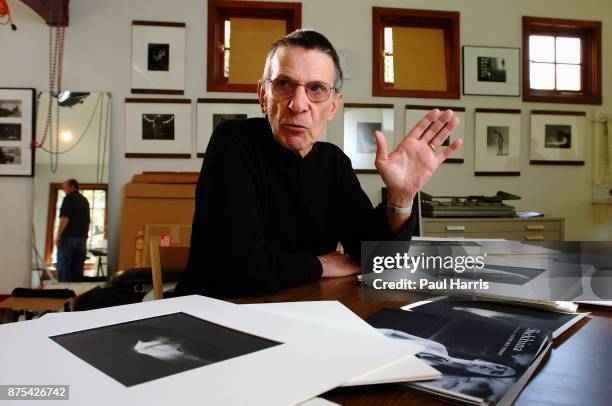 The actor Leonard Nimoy in his photo office/studio at his home March 2, 2002 in Bel Air, Los Angeles, California.