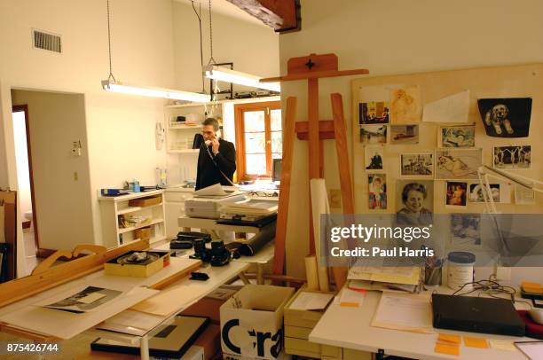 The actor Leonard Nimoy in his photo office/studio at his home March 2, 2002 in Bel Air, Los Angeles, California.