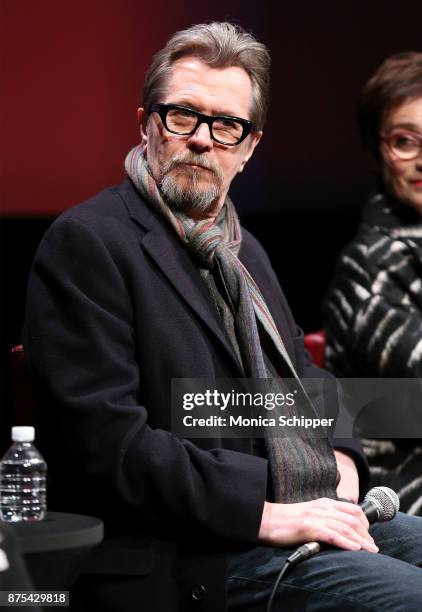 Actor Gary Oldman speaks on stage during SAG-AFTRA Foundation Conversations "Darkest Hour" at SAG-AFTRA Foundation Robin Williams Center on November...