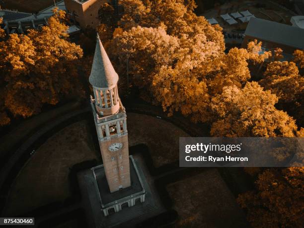 luftaufnahme des unc-campus - chapel hill campus der universität north carolina stock-fotos und bilder