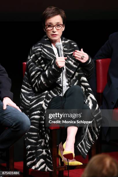 Actress Kristin Scott Thomas speaks on stage during SAG-AFTRA Foundation Conversations "Darkest Hour" at SAG-AFTRA Foundation Robin Williams Center...