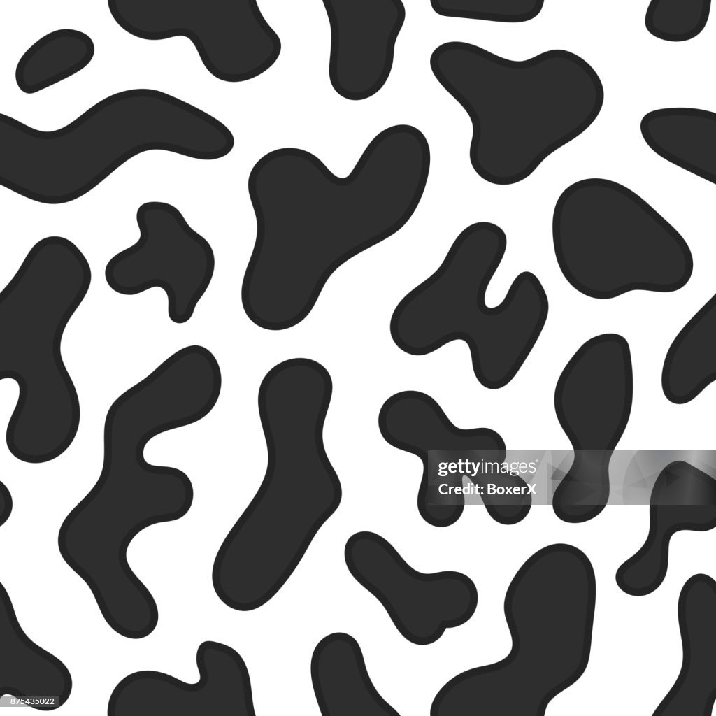 Cow Texture Pattern Cow Texture Pattern Black And White Seamless Background Vector ...