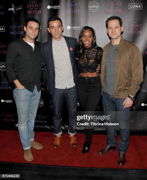 Jack Falahee, Conrad Ricamora, Aja Naomi King and Matt McGorry attend 'The Light Of The Moon' Los Angeles premiere at Laemmle Monica Film Center on...