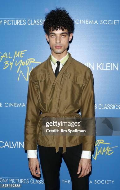 Model Malik Alain attends the screening of Sony Pictures Classics' "Call Me By Your Name" hosted by Calvin Klein and The Cinema Society at Museum of...