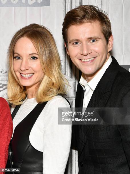 Actors Joanne Froggatt and Allen Leech visit Build to discuss "Downton Abbey: The Exhibition" at Build Studio on November 17, 2017 in New York City.