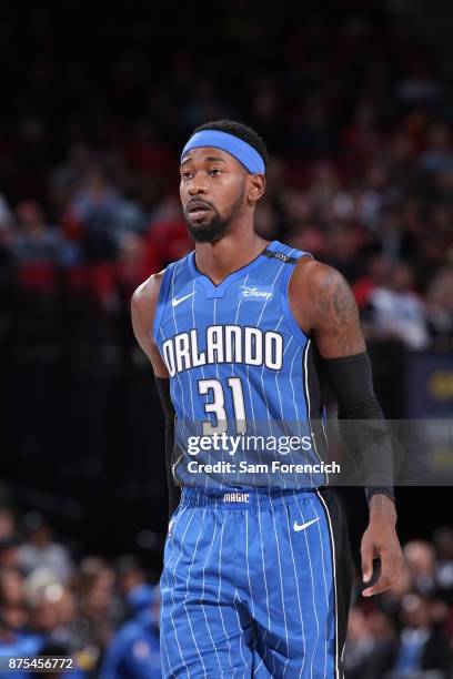 Terrence Ross of the Orlando Magic during the game against the Portland Trail Blazers on November 15, 2017 at the Moda Center in Portland, Oregon....