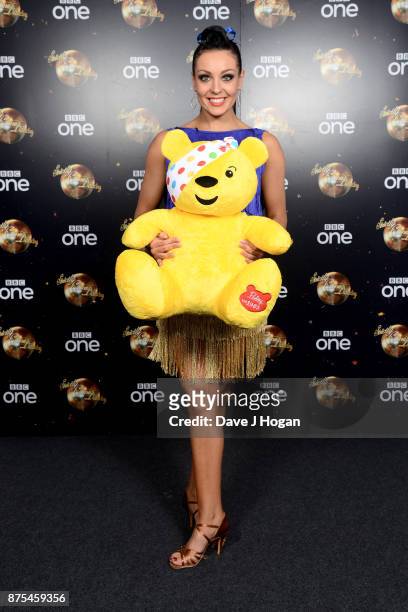 Amy Dowden shows support for BBC Children in Need at Elstree Studios on November 17, 2017 in Borehamwood, England.