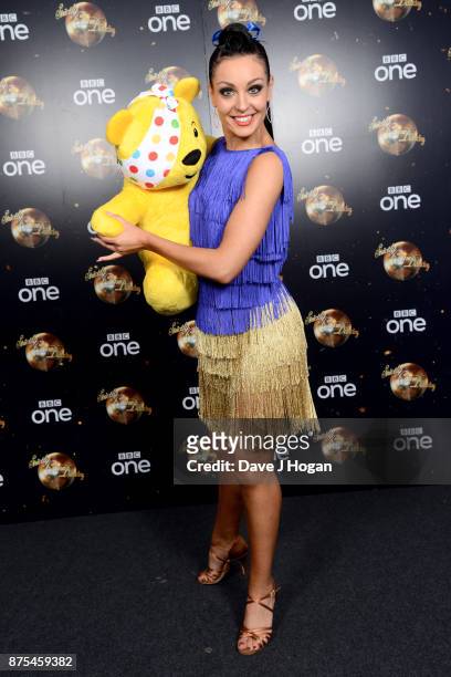Amy Dowden shows support for BBC Children in Need at Elstree Studios on November 17, 2017 in Borehamwood, England.