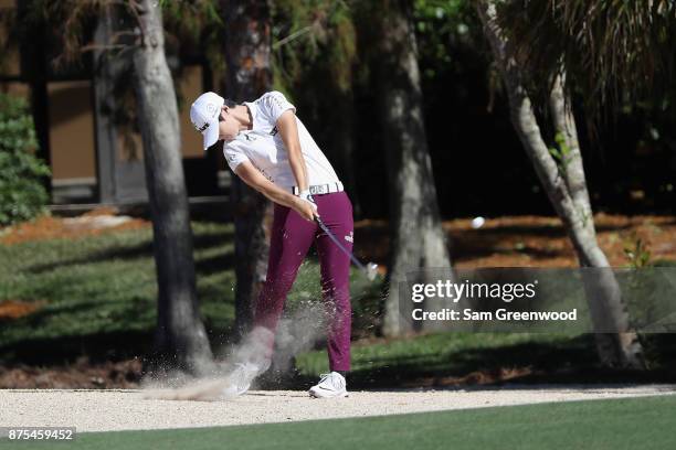 Sung Hyun Park of Korea plays a shot on the sixth hole during round two of the CME Group Tour Championship at the Tiburon Golf Club on November 17,...