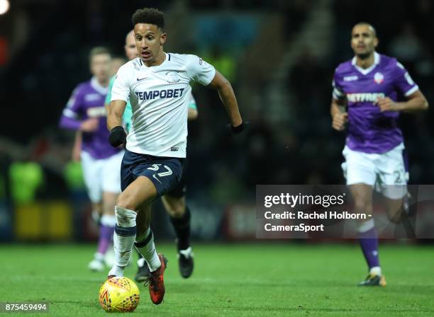 Preston North End's Callum Robinson during the Sky Bet Championship match between Preston North End and Bolton Wanderers at Deepdale on November 17,...