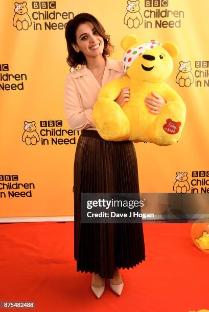 Katie Melua shows support for BBC Children in Need at Elstree Studios on November 17, 2017 in Borehamwood, England.