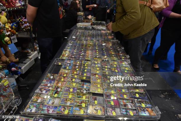 Pokemon cards on sale at the Pokemon European International Championships at ExCel on November 17, 2017 in London, England. Thousands of competitors...