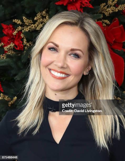 Actress Emilie Ullerup visits Hallmark's "Home & Family" at Universal Studios Hollywood on November 17, 2017 in Universal City, California.
