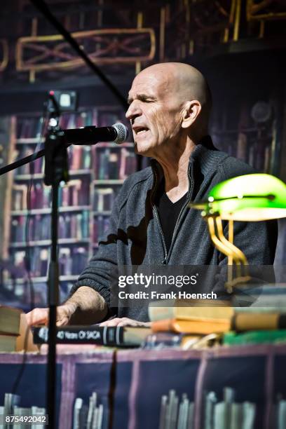 Singer Michael Sadler of the Canadian band Saga performs live on stage during a concert at the Admiralspalast on November 17, 2017 in Berlin, Germany.