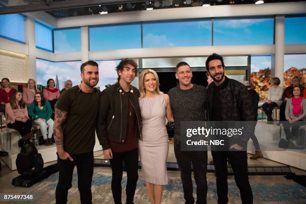 Pictured: Rian Dawson, Alex Gaskarth ,Zack Merrick, Jack Barakat of All Time Low Megyn Kelly on Friday, November 17, 2017 --