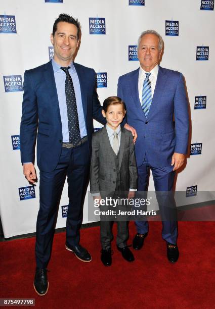 Todd Lieberman, Jacob Trembley and David Hoberman attend the Media Access Awards 2017 at The Four Seasons on November 17, 2017 in Beverly Hills,...