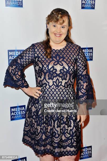 Jamie Brewer attends the Media Access Awards 2017 at The Four Seasons on November 17, 2017 in Beverly Hills, California.
