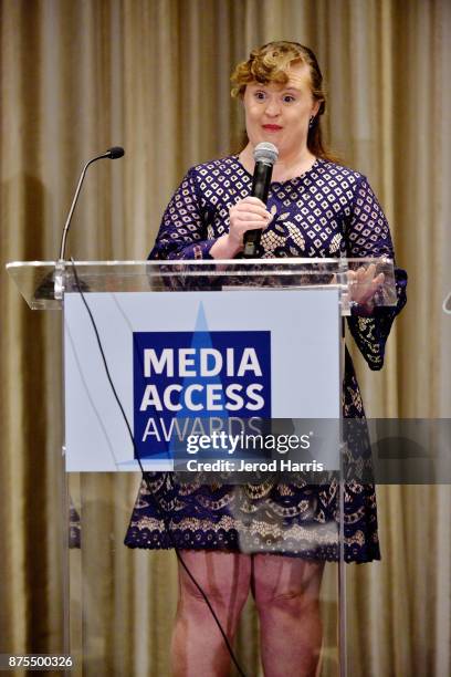 Jamie Brewer attends the Media Access Awards 2017 at The Four Seasons on November 17, 2017 in Beverly Hills, California.