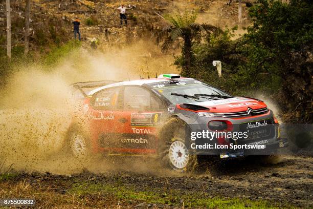 Craig Breen and co-driver Scott Martin of Citroën World Rally Team cross a creek during the Pilbara Stage on day one of the Rally Australia round of...