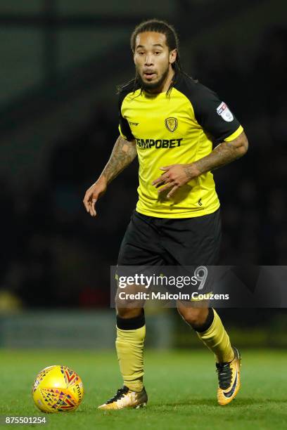 Sean Scannell of Burton Albion during the Sky Bet Championship match between Burton Albion and Sheffield United at Pirelli Stadium on November 17,...