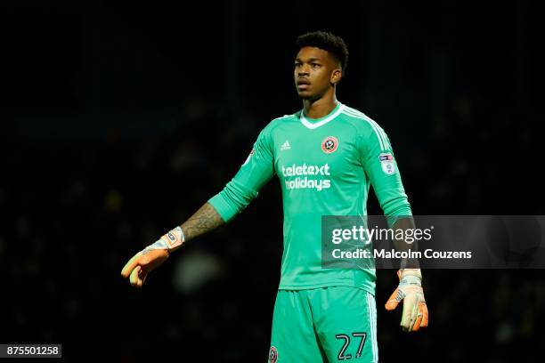 Jamal Blackman of Sheffield United during the Sky Bet Championship match between Burton Albion and Sheffield United at Pirelli Stadium on November...