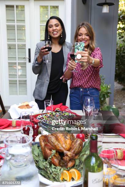 Chef Ayesha Curry and Lifestyle Expert Sabrina Soto attend "Friendsgiving For No Kid Hungry" Thanksgiving event on November 17, 2017 in Studio City,...