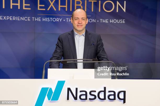Executive producer Gareth Neame of "Downton Abbey" rings the Nasdaq Stock Market Closing Bell at NASDAQ on November 17, 2017 in New York City.