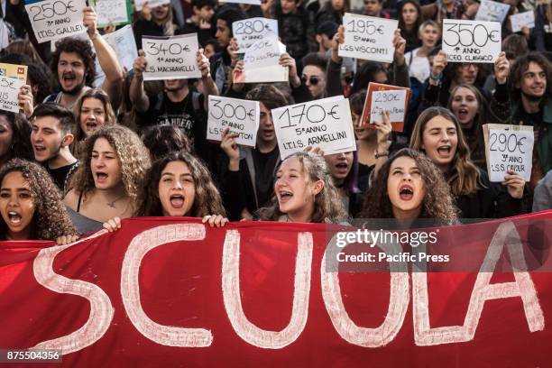 Thousands of students held a demonstration to protest against the so-called Good School reform, the school-work alternation and in defense of public...