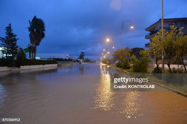 Floods caused by the heavy rains and storms caused by the NUMA cyclone that formed in the Ionian Sea and is sunk mainly on the Calabrian Ionian...