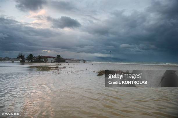 Floods caused by the heavy rains and storms caused by the NUMA cyclone that formed in the Ionian Sea and is sunk mainly on the Calabrian Ionian...